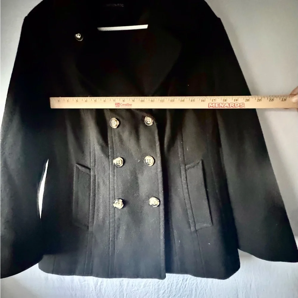 London Fog XL Black‎ Peacoat Wool Blend Double Breasted Coat